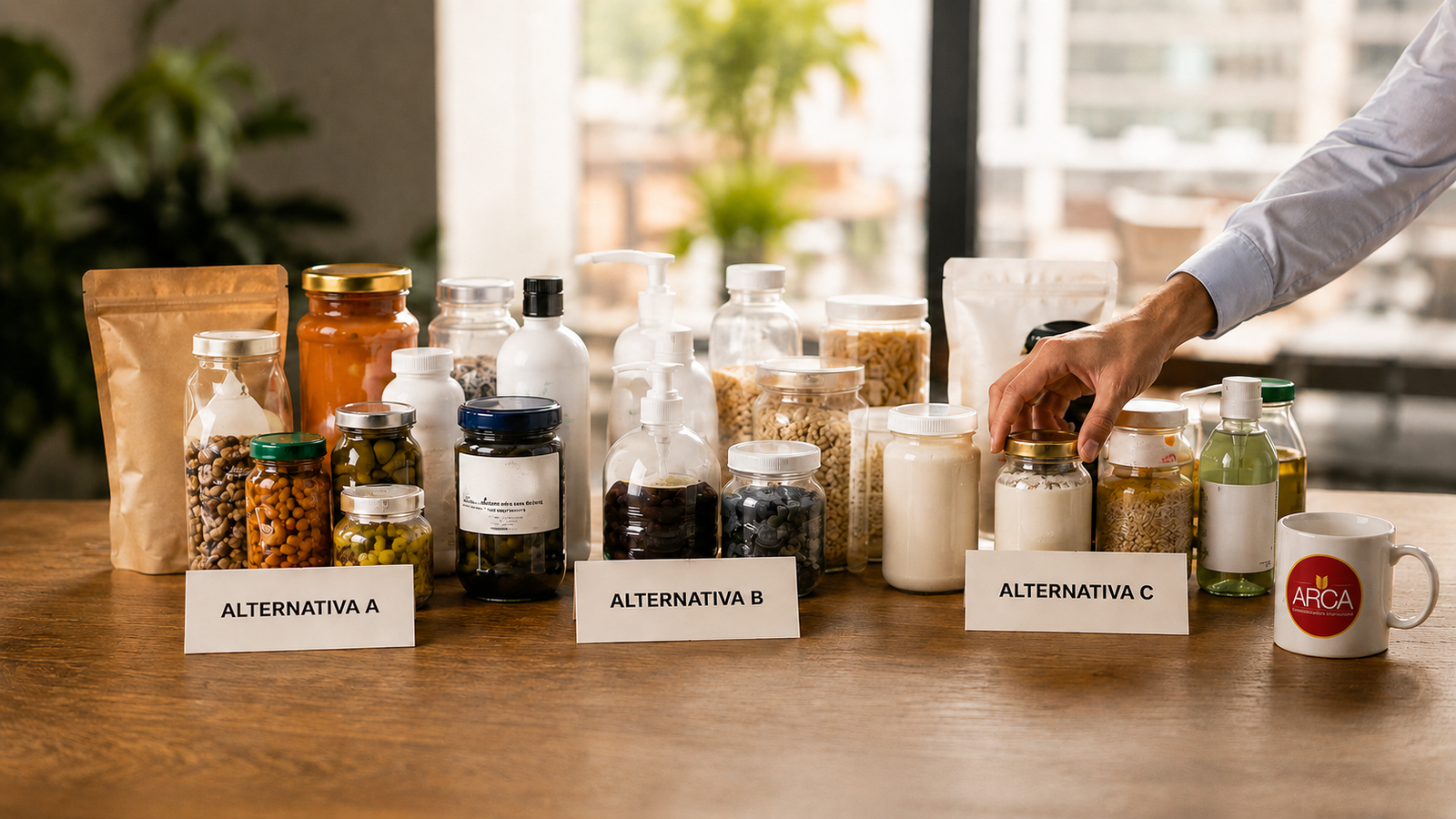 Alternativas de producto para una necesidad por categoría.