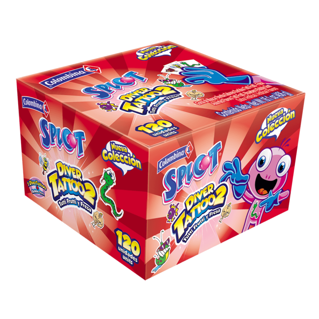 SPLOT CHICLE DIVER TATOO2 TUTTI FRUTTI Y FRESA